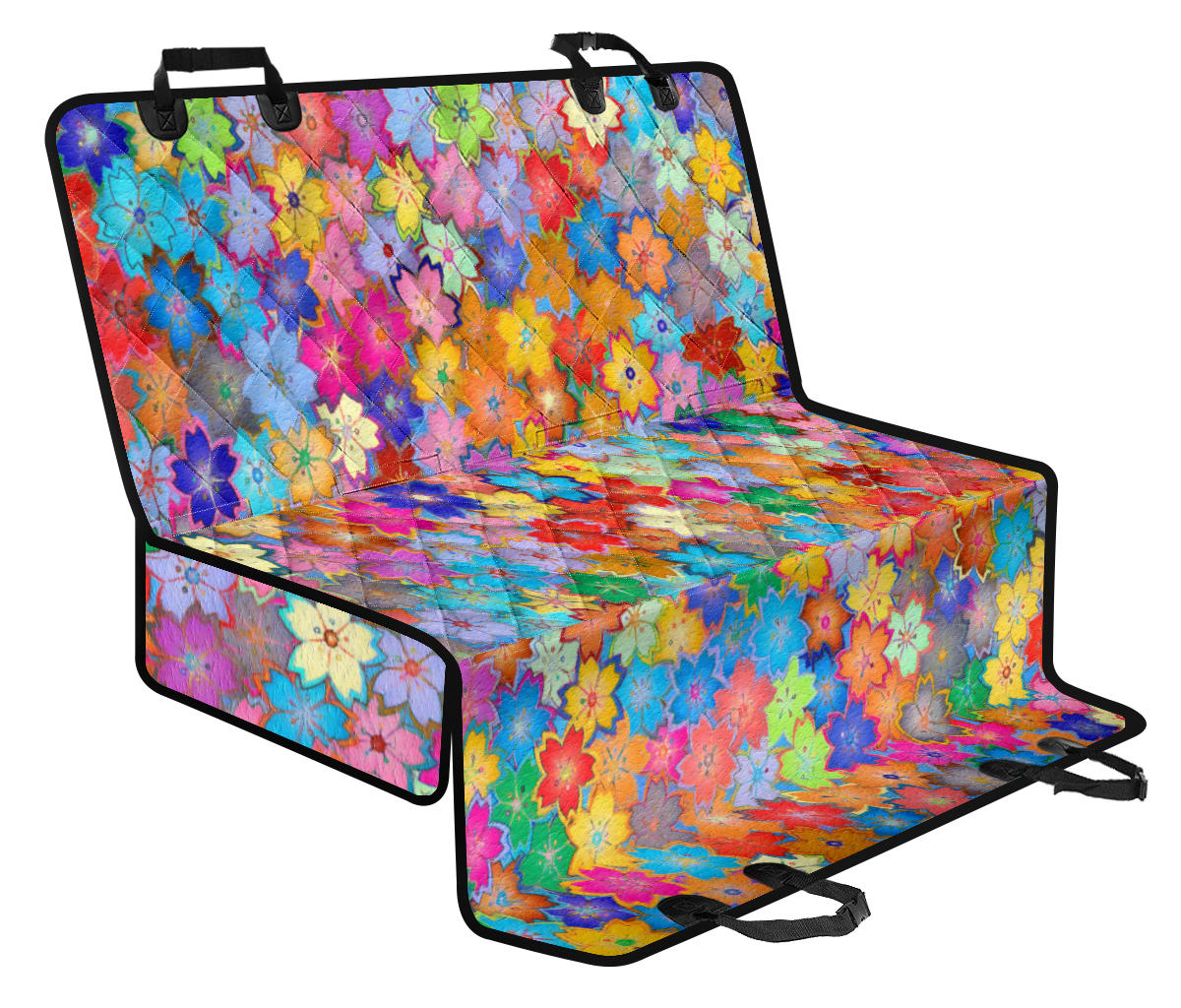 Colorful Watercolor Flowers Pet Seat Cover