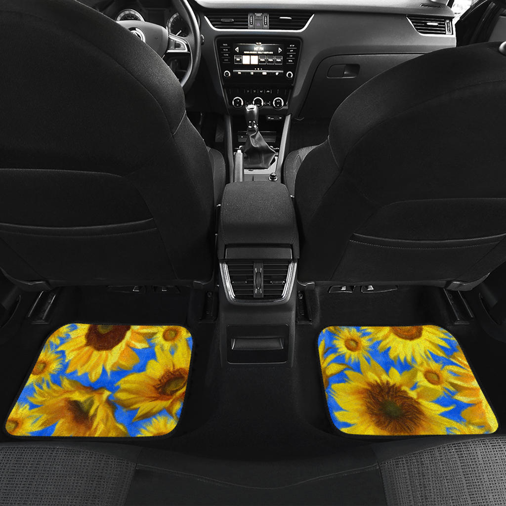 Sunflowers Blue Sky Front And Back Car Mats (Set Of 4)