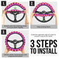 Colorful Pink Festival Steering Wheel Cover